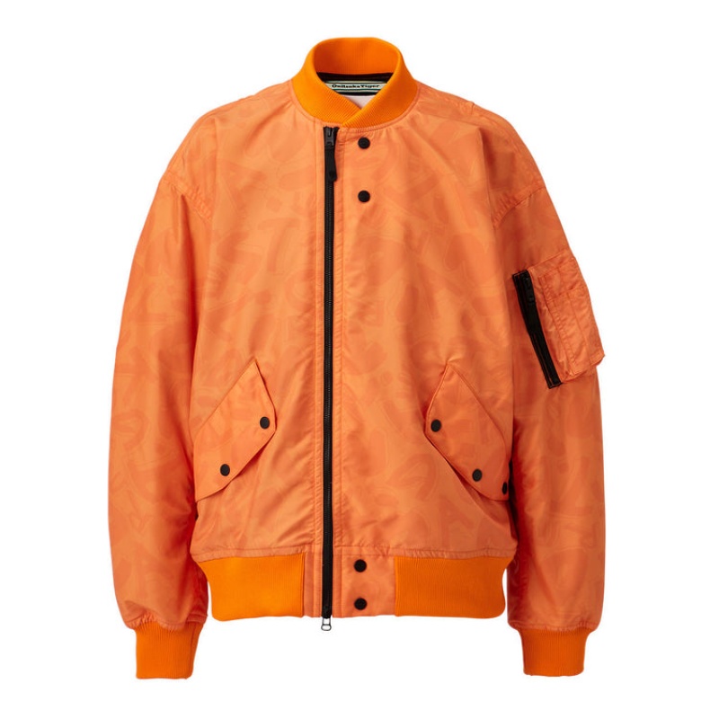 Orange Women\'s Onitsuka Tiger P Bomber Jackets Online India | L5F-9993