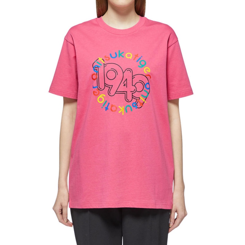 Pink Men's Onitsuka Tiger Graphic T Shirts Online India | U1L-3659