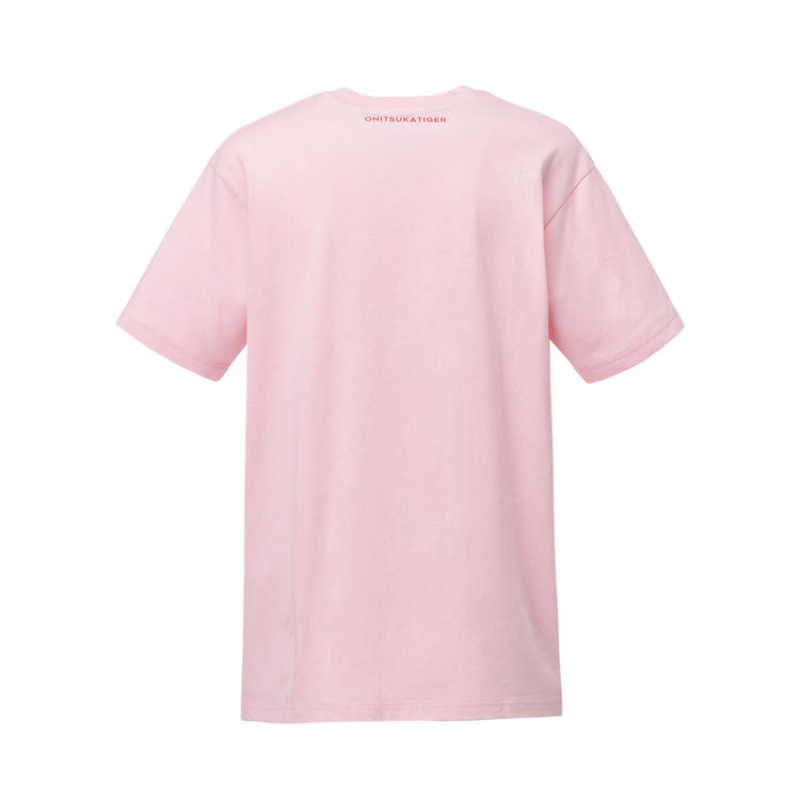 Pink Men's Onitsuka Tiger Graphic T Shirts Online India | L0Q-9575