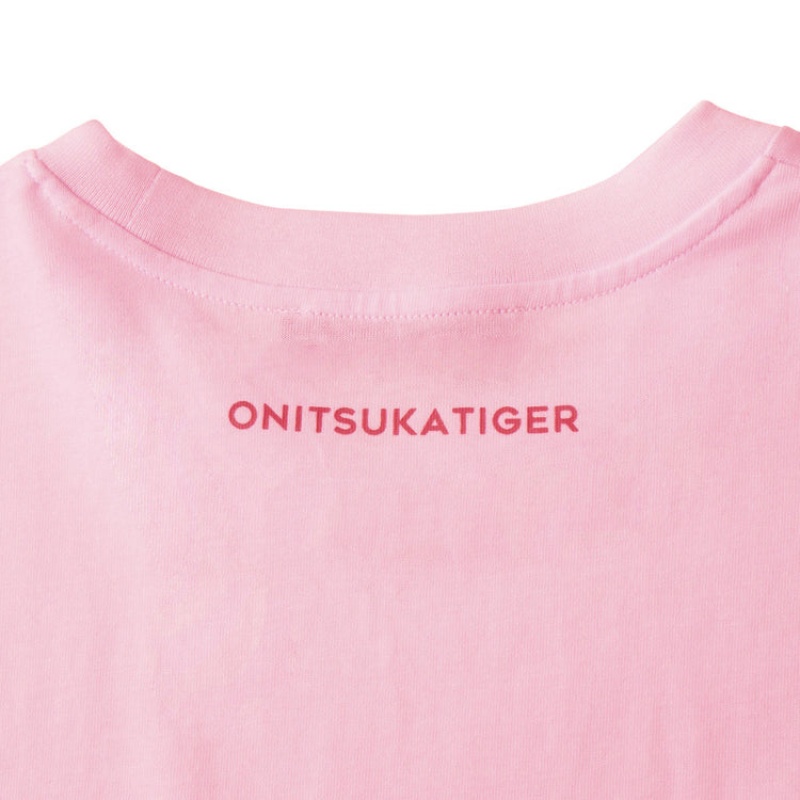 Pink Women's Onitsuka Tiger Graphic T Shirts Online India | R2X-5161