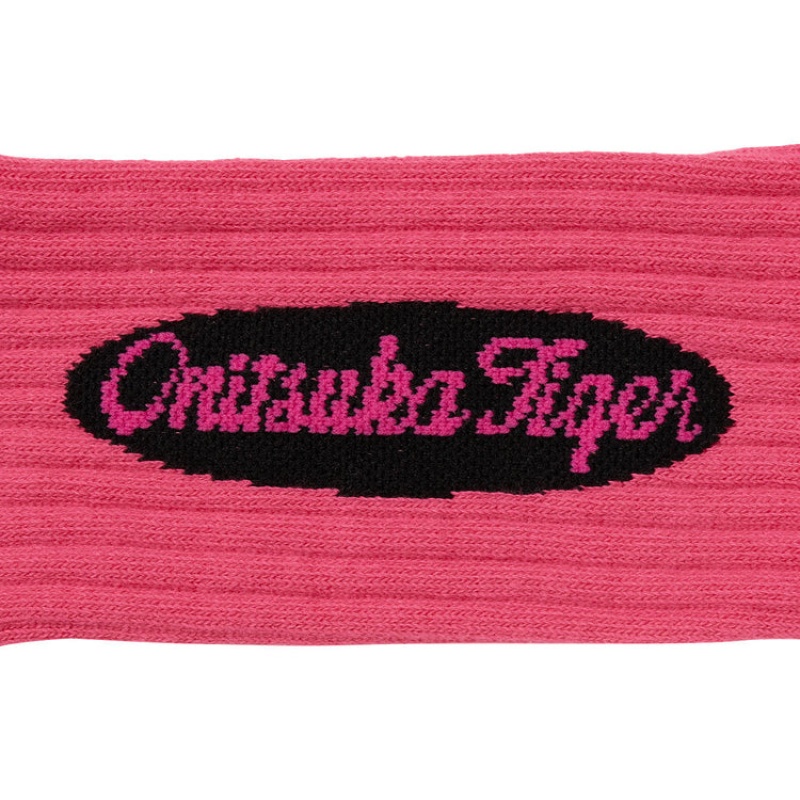 Pink / Black Men's Onitsuka Tiger Middle Socks Online India | H4J-4333