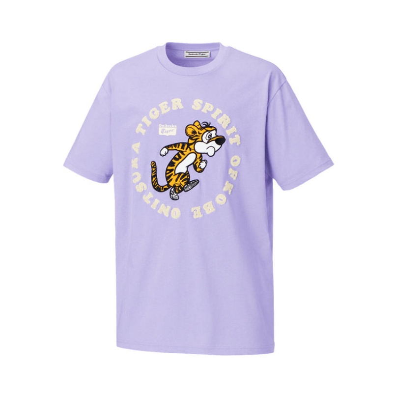 Purple Men's Onitsuka Tiger Graphic T Shirts Online India | T6Z-1269