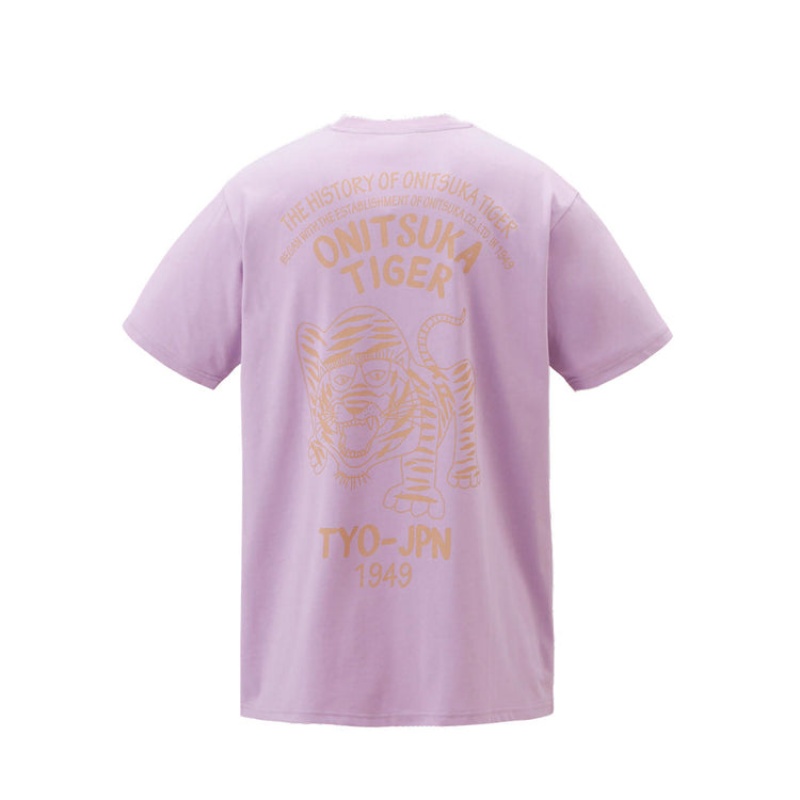 Purple Men's Onitsuka Tiger Graphic T Shirts Online India | L5E-9907