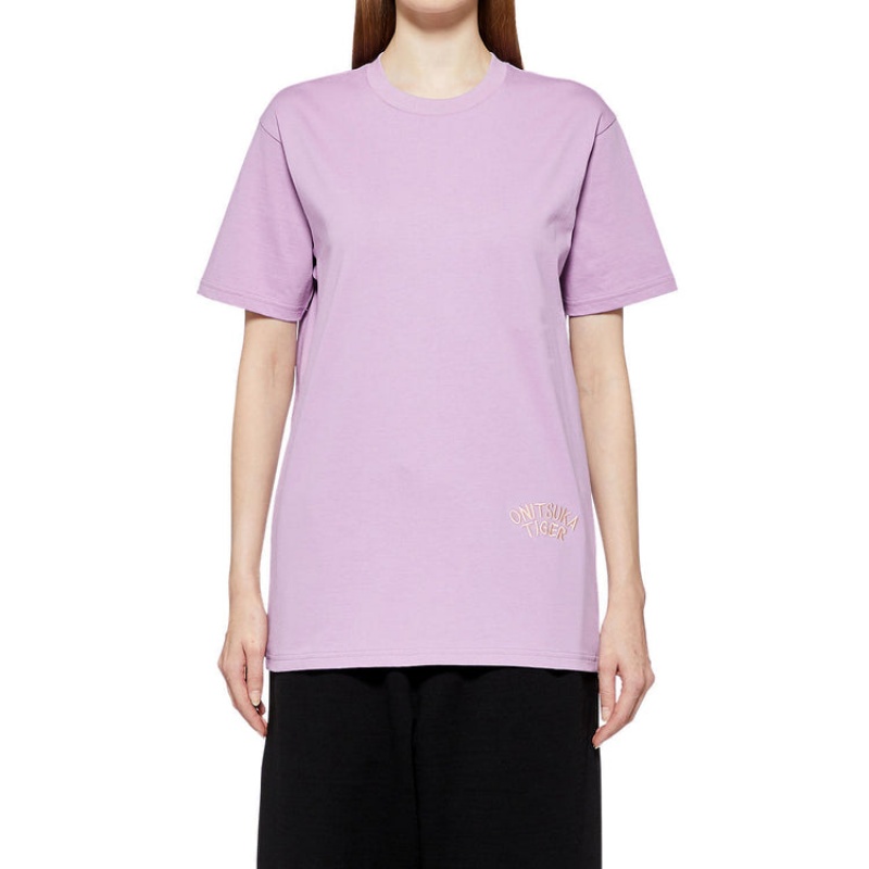 Purple Women's Onitsuka Tiger Graphic T Shirts Online India | X3D-6848