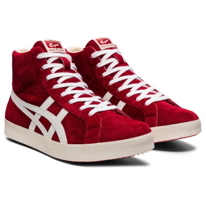 Red / White Women's Onitsuka Tiger Fabre Hi Nm Nippon Made Online India | V1I-1152