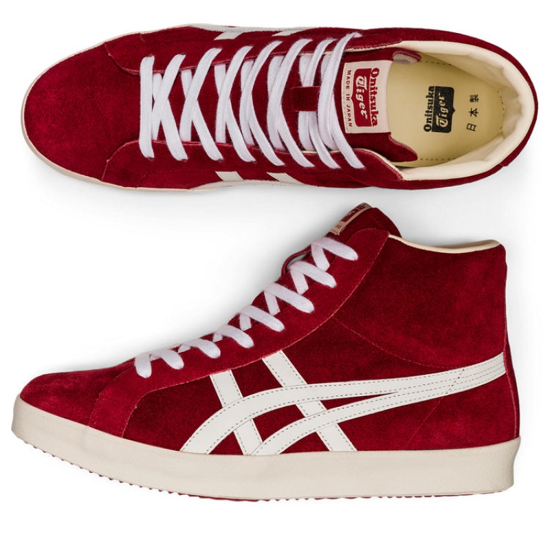 Red / White Women's Onitsuka Tiger Fabre Hi Nm Nippon Made Online India | V1I-1152