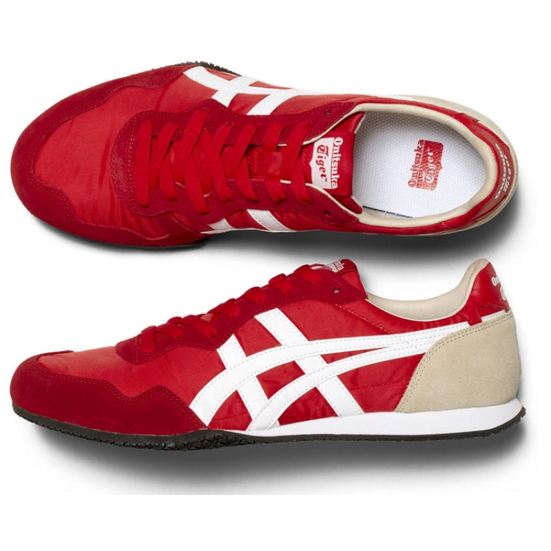 Red / White Women's Onitsuka Tiger Serrano Sneakers Online India | K5S-7501