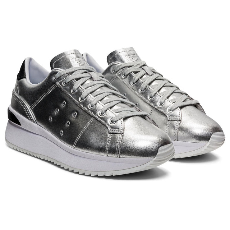 Silver / Silver Women's Onitsuka Tiger Lawnship Pf Sneakers Online India | B6E-6617