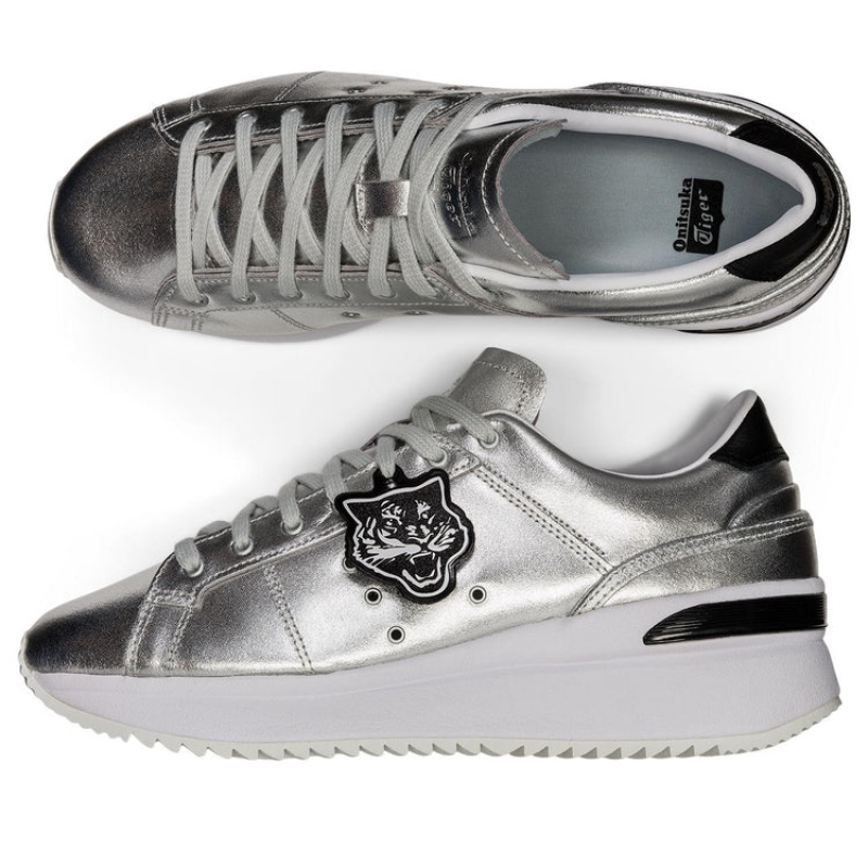 Silver / Silver Women's Onitsuka Tiger Lawnship Pf Sneakers Online India | B6E-6617