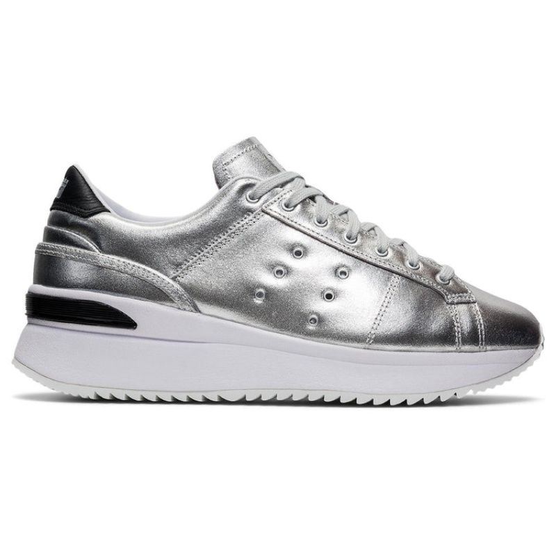 Silver / Silver Women\'s Onitsuka Tiger Lawnship Pf Sneakers Online India | B6E-6617