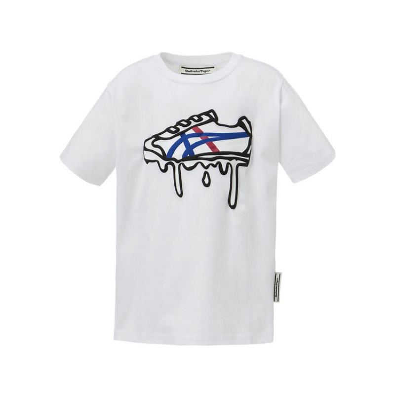 White Kids\' Onitsuka Tiger Graphic T Shirts Online India | D2S-3216