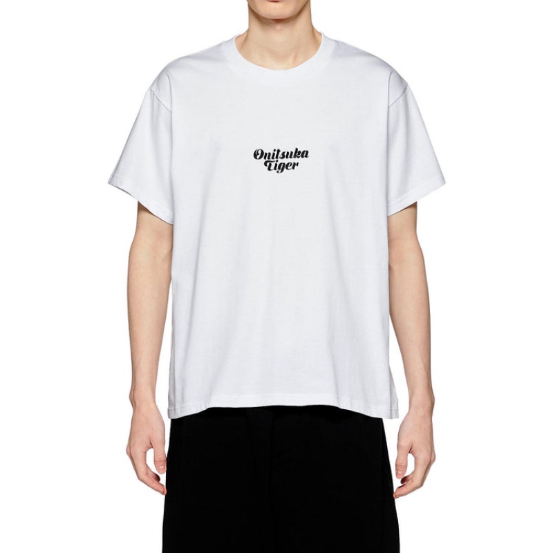 White Men's Onitsuka Tiger Graphic T Shirts Online India | Z5D-0958