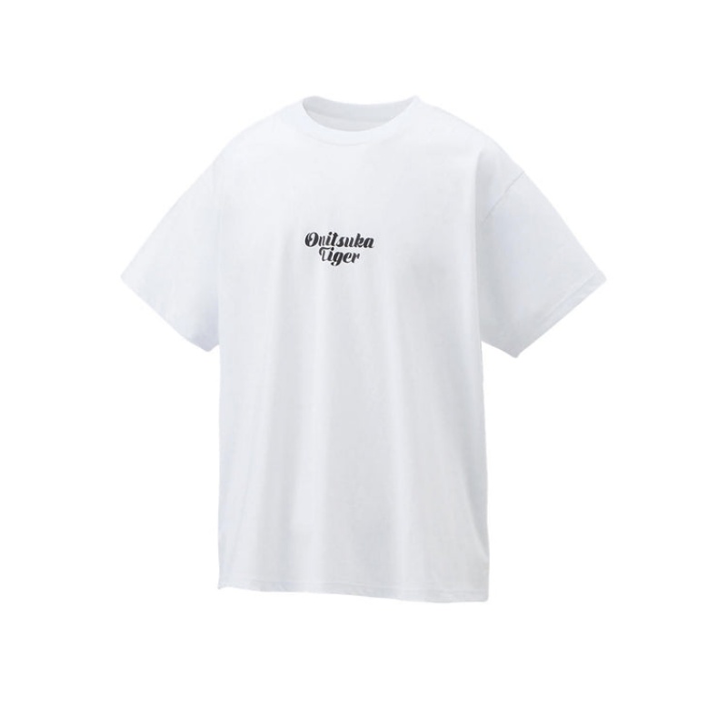 White Men's Onitsuka Tiger Graphic T Shirts Online India | Z5D-0958