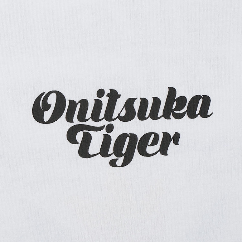 White Men's Onitsuka Tiger Graphic T Shirts Online India | Z5D-0958