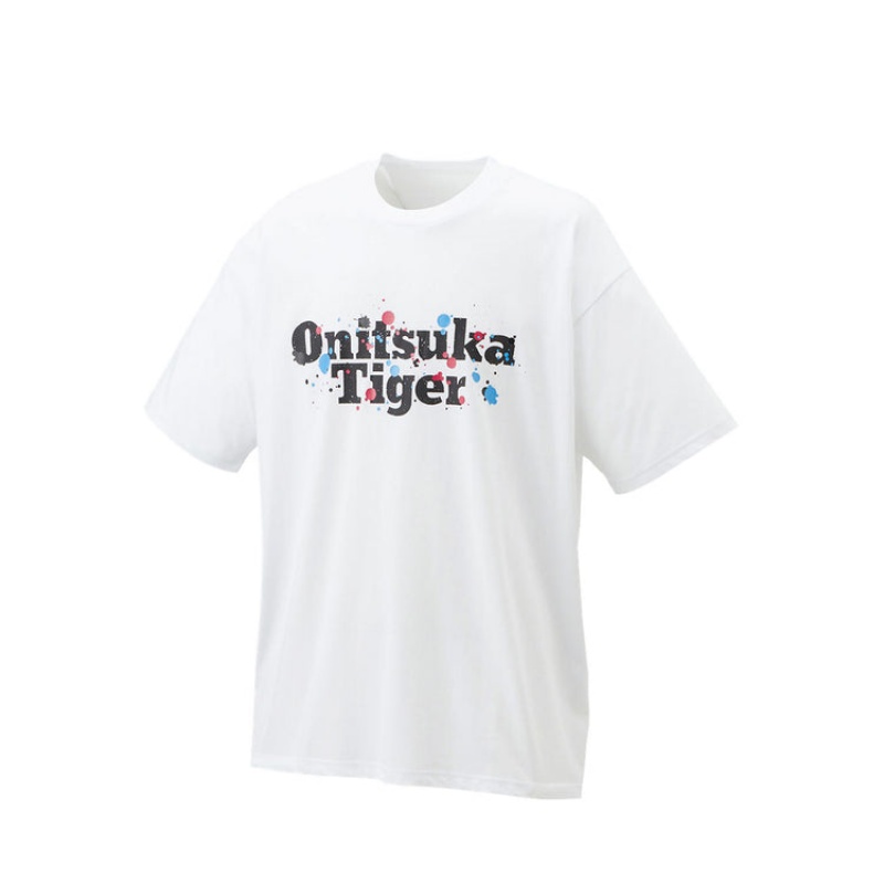 White Men's Onitsuka Tiger Graphic T Shirts Online India | C7P-4542