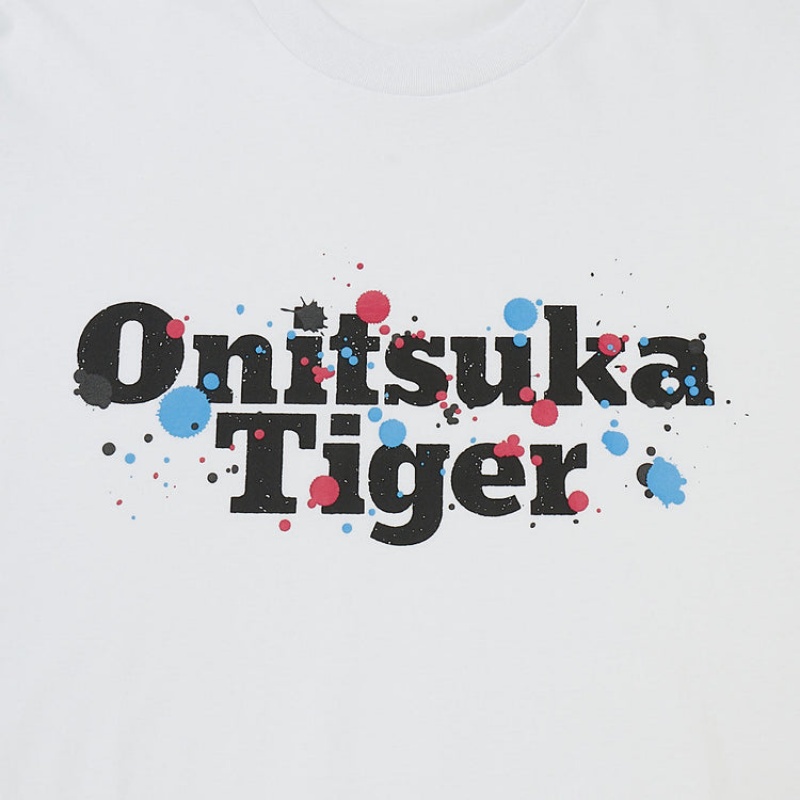 White Men's Onitsuka Tiger Graphic T Shirts Online India | C7P-4542