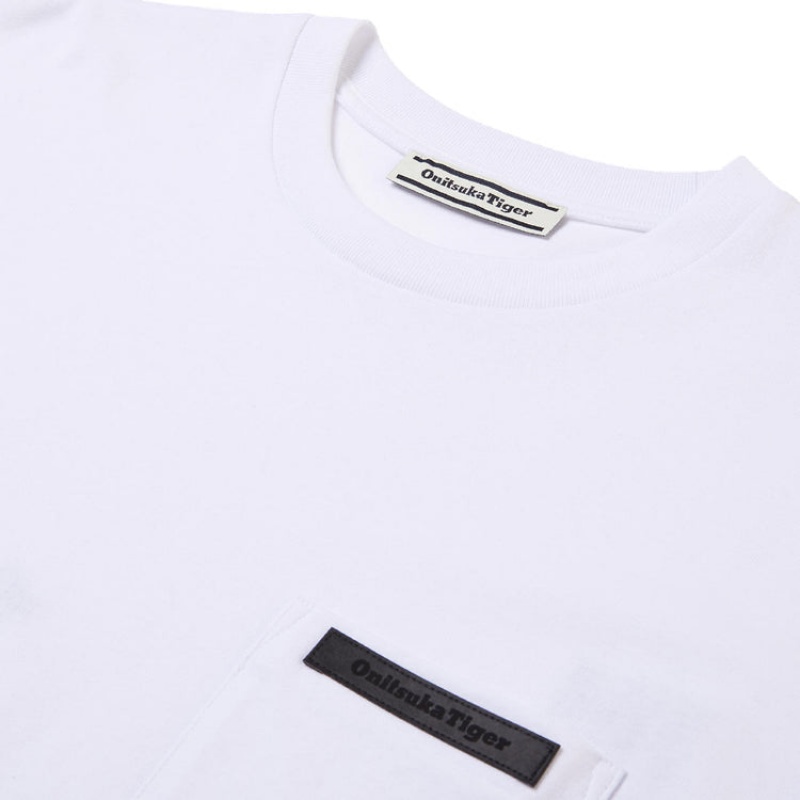 White Men's Onitsuka Tiger Graphic T Shirts Online India | T9P-6306