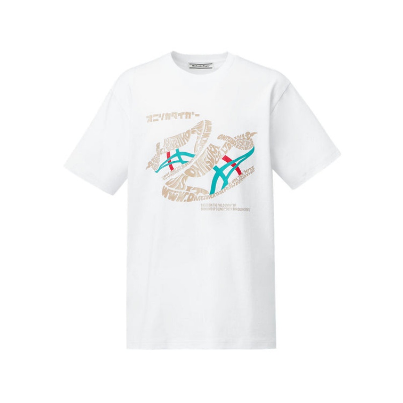 White Men\'s Onitsuka Tiger Graphic T Shirts Online India | P8E-0091