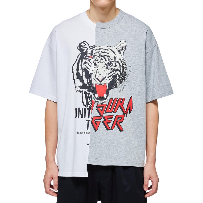 White Men's Onitsuka Tiger Graphic T Shirts Online India | Z9D-8625