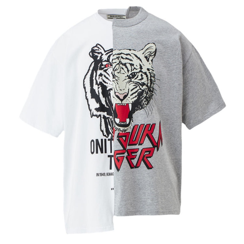 White Men\'s Onitsuka Tiger Graphic T Shirts Online India | Z9D-8625