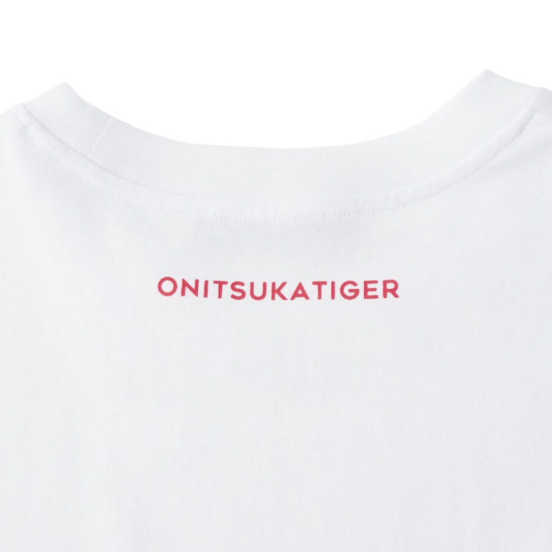 White Men's Onitsuka Tiger Graphic T Shirts Online India | E7J-6034