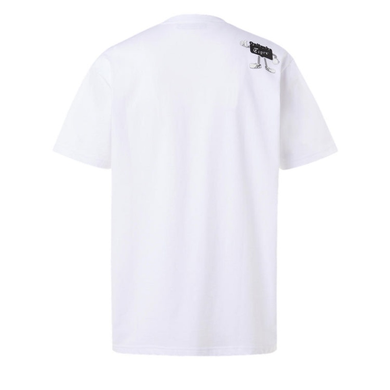 White Men's Onitsuka Tiger Graphic T Shirts Online India | H9T-2593