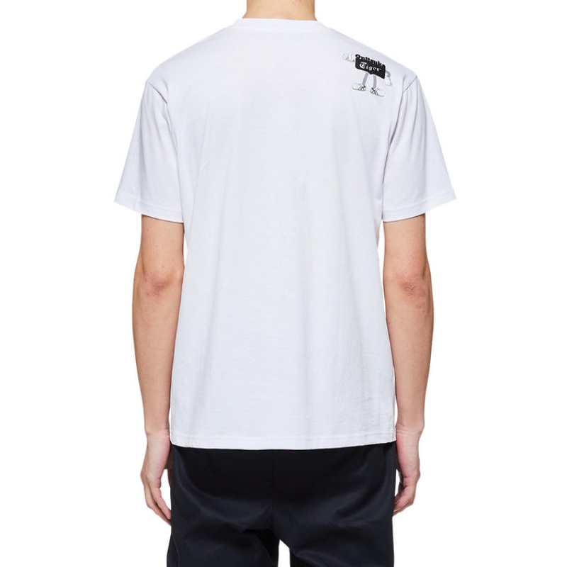 White Men's Onitsuka Tiger Graphic T Shirts Online India | H9T-2593