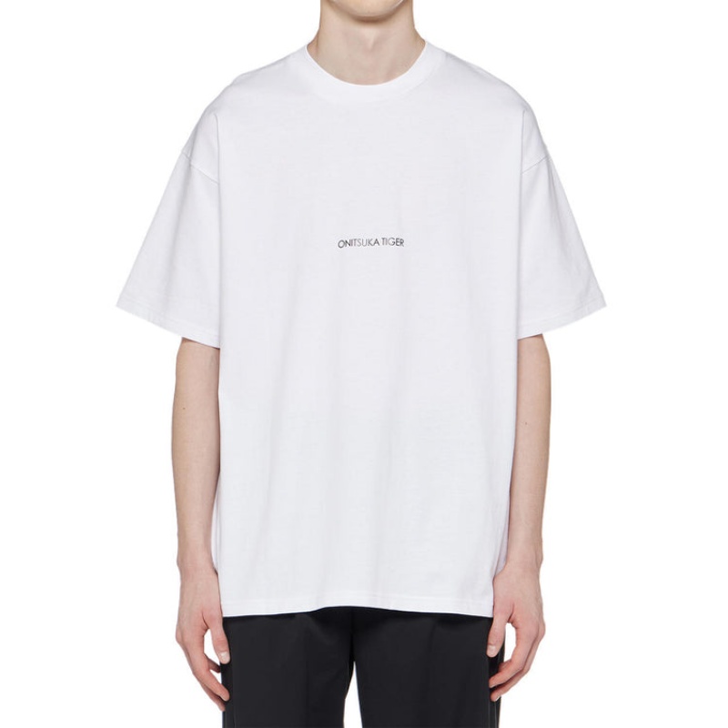 White Men's Onitsuka Tiger Graphic T Shirts Online India | Y3X-5086