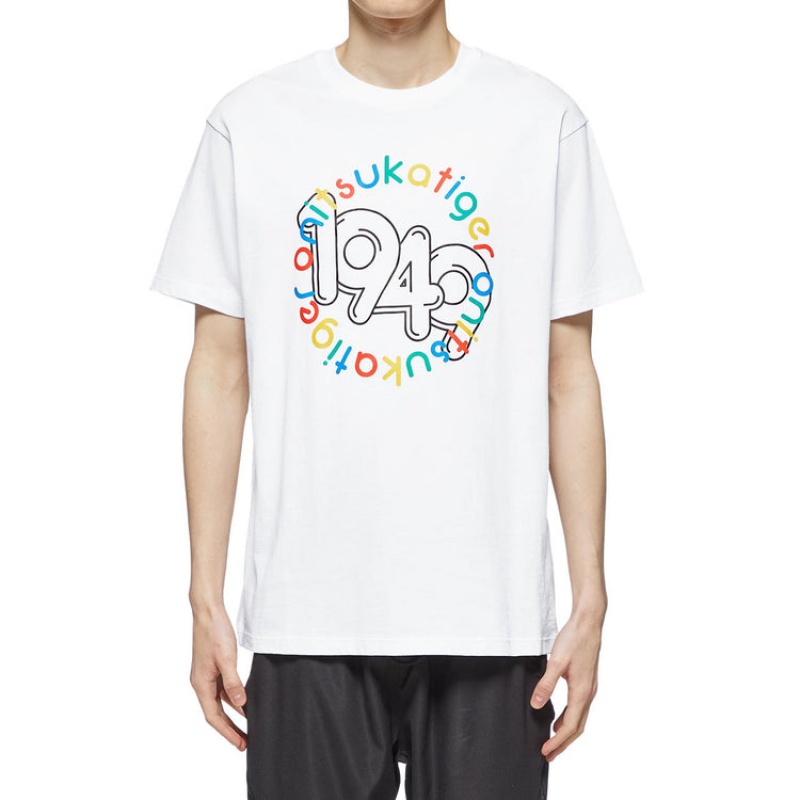 White Men's Onitsuka Tiger Graphic T Shirts Online India | B5K-0560