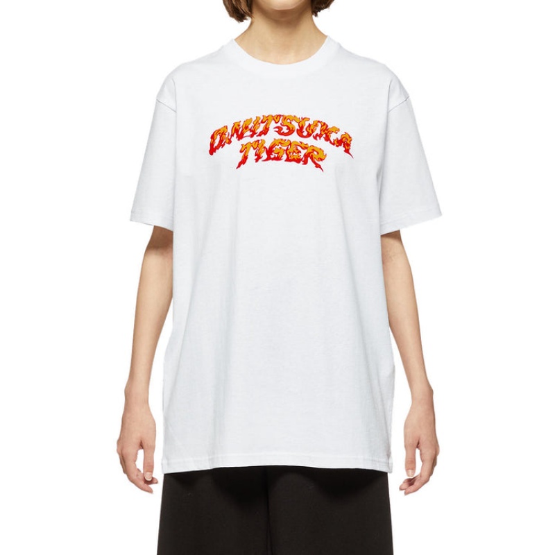 White Men's Onitsuka Tiger Graphic T Shirts Online India | K2C-8051