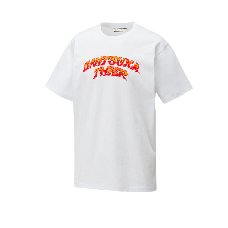 White Men's Onitsuka Tiger Graphic T Shirts Online India | K2C-8051