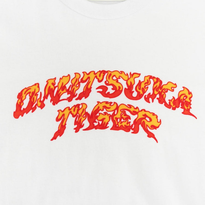 White Men's Onitsuka Tiger Graphic T Shirts Online India | K2C-8051