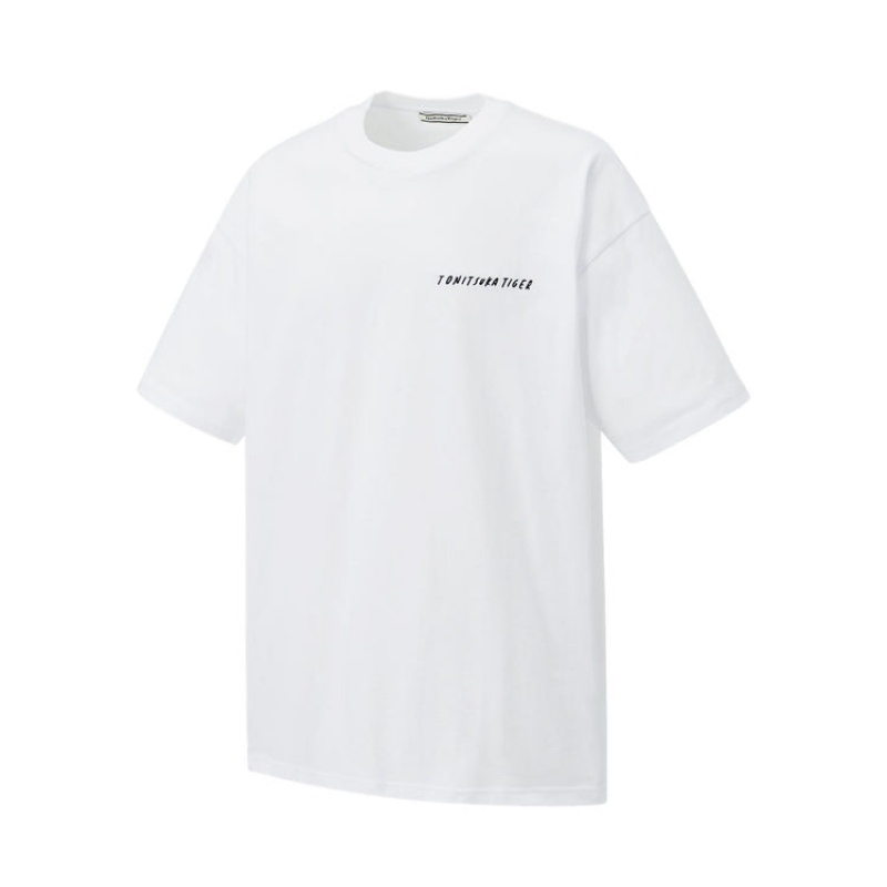 White Men's Onitsuka Tiger Graphic T Shirts Online India | M3N-2555