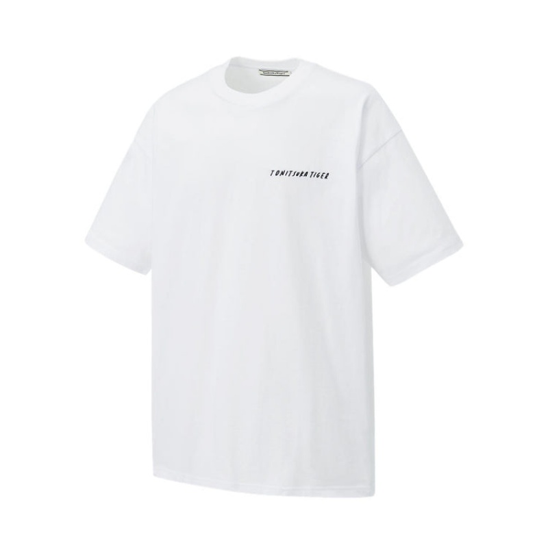 White Men's Onitsuka Tiger Graphic T Shirts Online India | E0G-8412