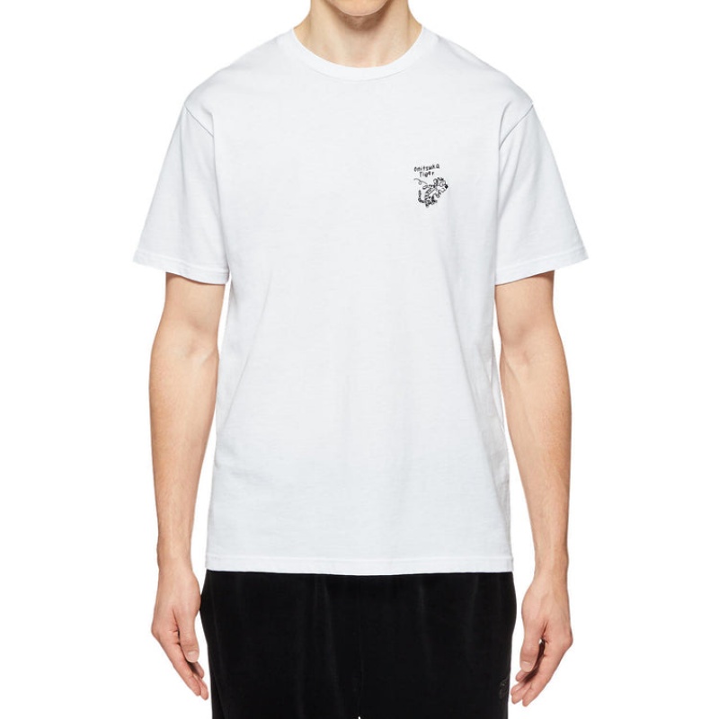 White Men's Onitsuka Tiger Graphic T Shirts Online India | K8R-6108