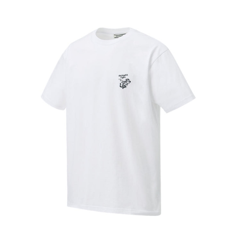 White Men's Onitsuka Tiger Graphic T Shirts Online India | K8R-6108