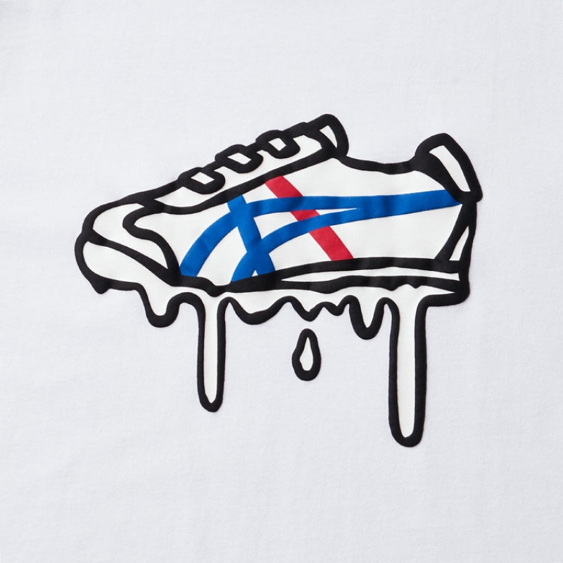 White Men's Onitsuka Tiger Graphic T Shirts Online India | E3N-4873