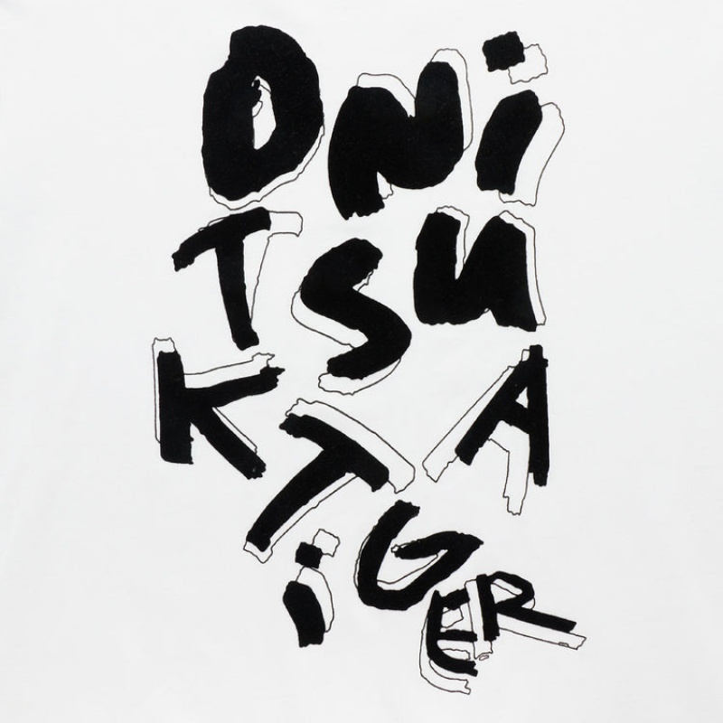 White Men's Onitsuka Tiger Graphic T Shirts Online India | L0W-7454