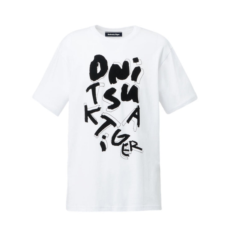 White Men\'s Onitsuka Tiger Graphic T Shirts Online India | L0W-7454