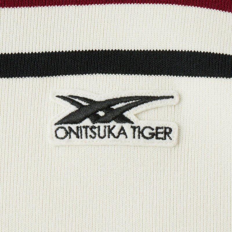 White Men's Onitsuka Tiger Knit Cardigan Sweaters Online India | D6I-2148