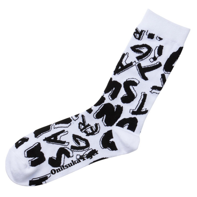 White Men's Onitsuka Tiger Middle Socks Online India | C0O-1480