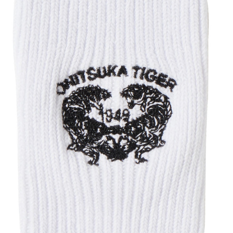 White Men's Onitsuka Tiger Middle Socks Online India | V4X-9986