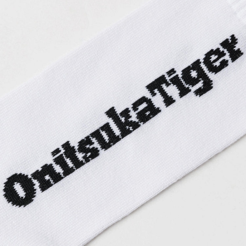 White Men's Onitsuka Tiger Ot Logo Socks Online India | C7X-4532