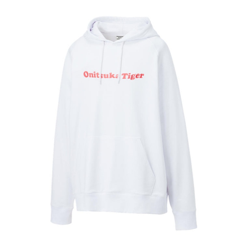 White Men's Onitsuka Tiger Sweat Hoodie Online India | I0X-0363