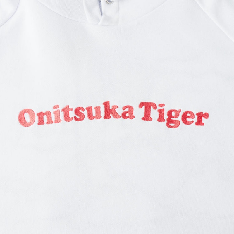 White Men's Onitsuka Tiger Sweat Hoodie Online India | I0X-0363