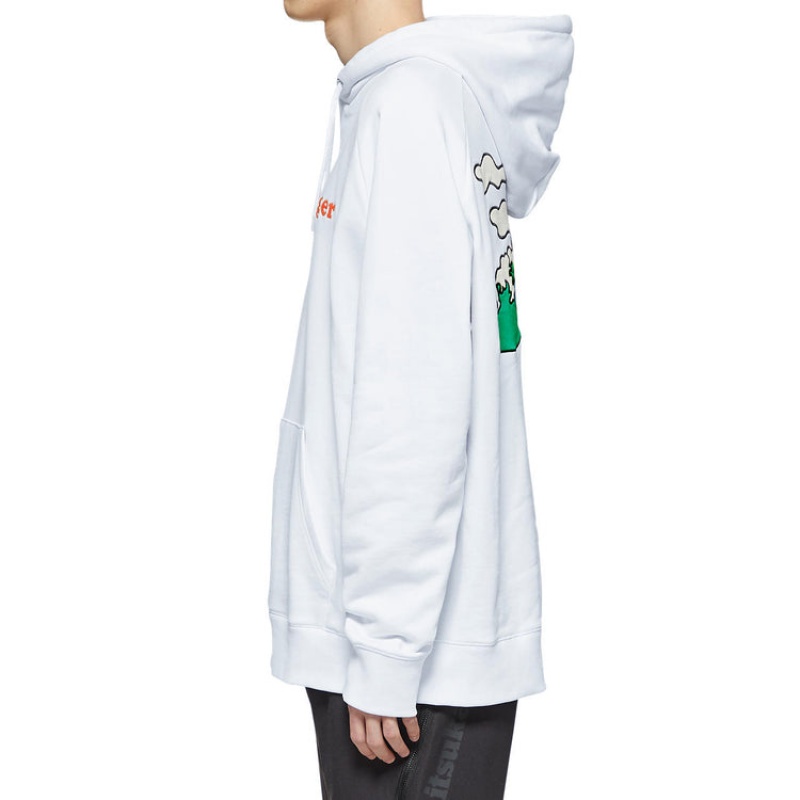 White Men's Onitsuka Tiger Sweat Hoodie Online India | I0X-0363