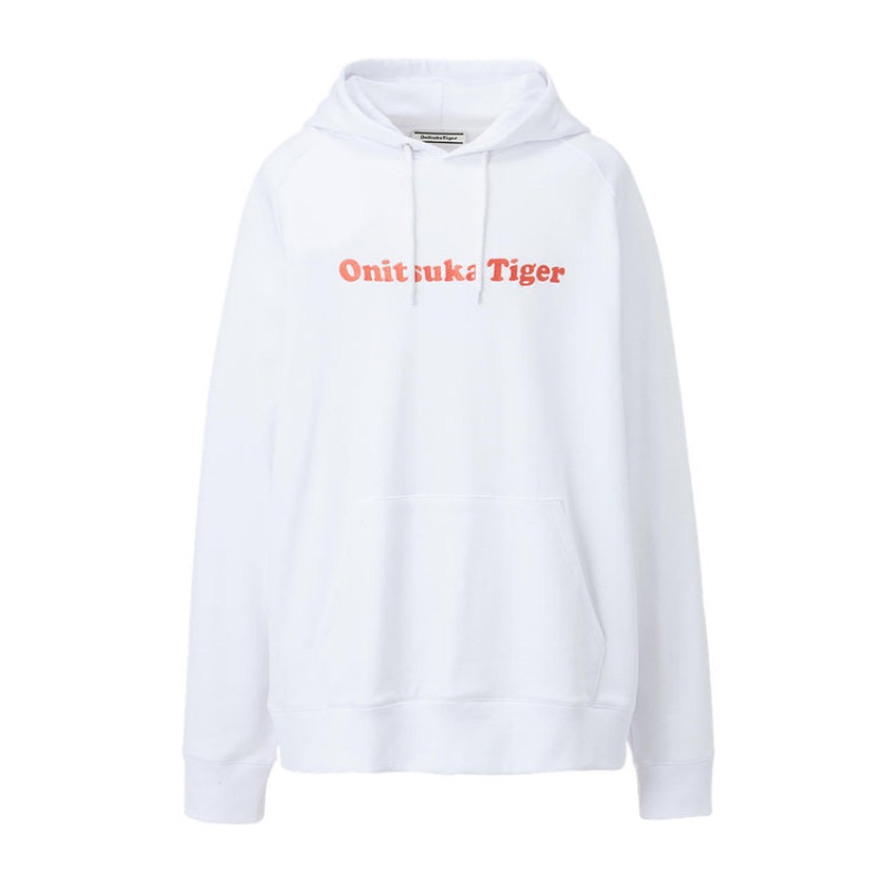 White Men\'s Onitsuka Tiger Sweat Hoodie Online India | I0X-0363