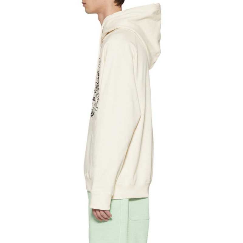 White Men's Onitsuka Tiger Sweat Hoodie Online India | V0D-8088