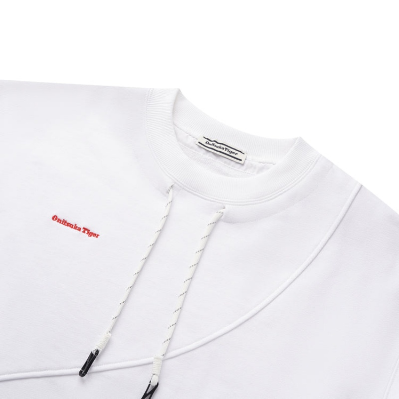 White Men's Onitsuka Tiger Sweatshirts Online India | F0J-2393