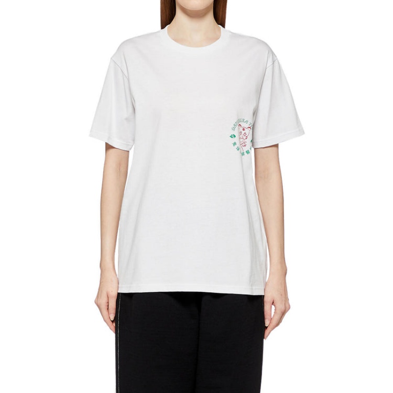 White Women's Onitsuka Tiger Graphic T Shirts Online India | P8W-6978